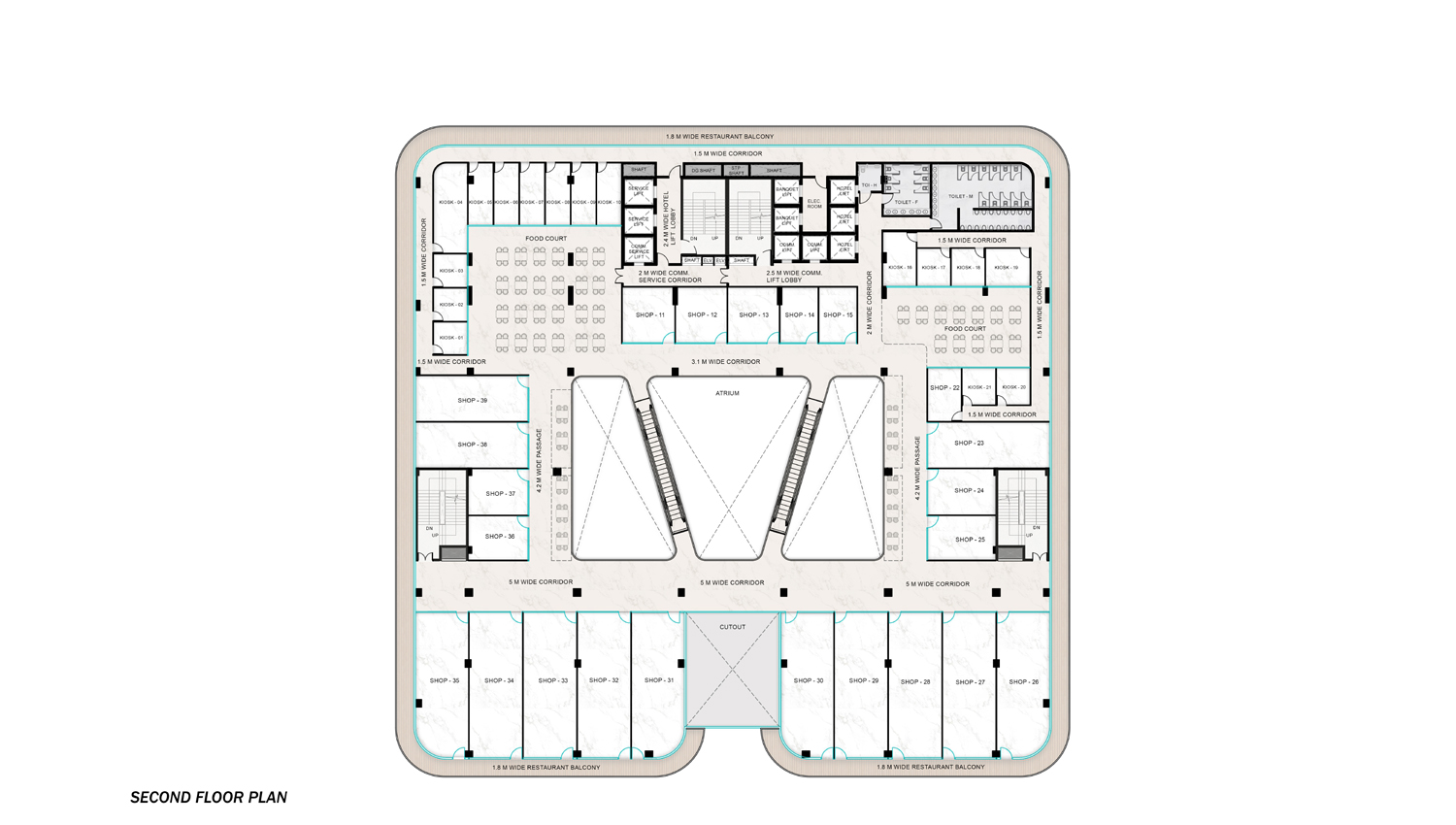 Second Floor - The Culinary Lounge floor plan, Le Meridien by Newstone