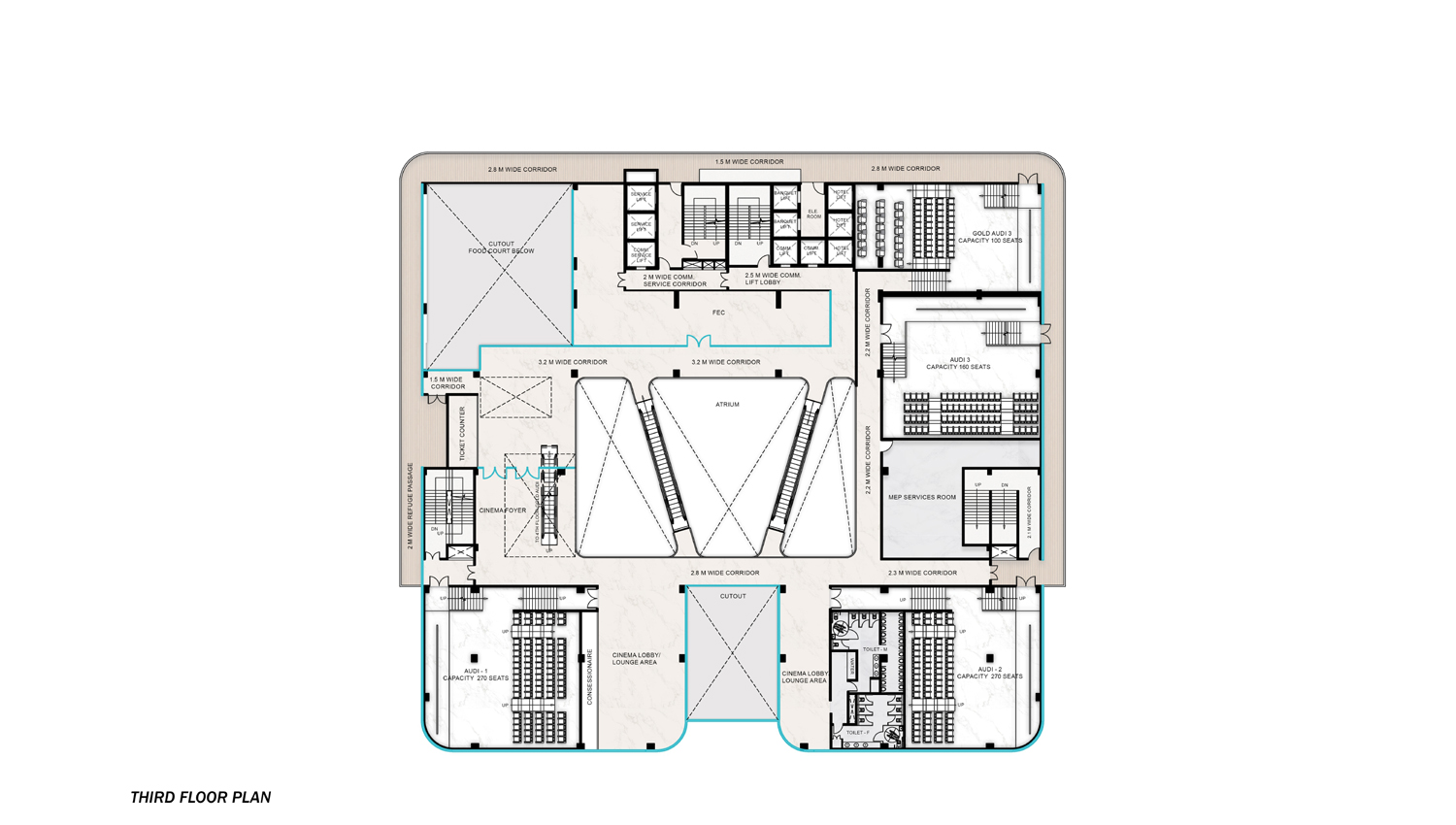 Third Floor - The Entertainment Arena floor plan, Le Meridien by Newstone