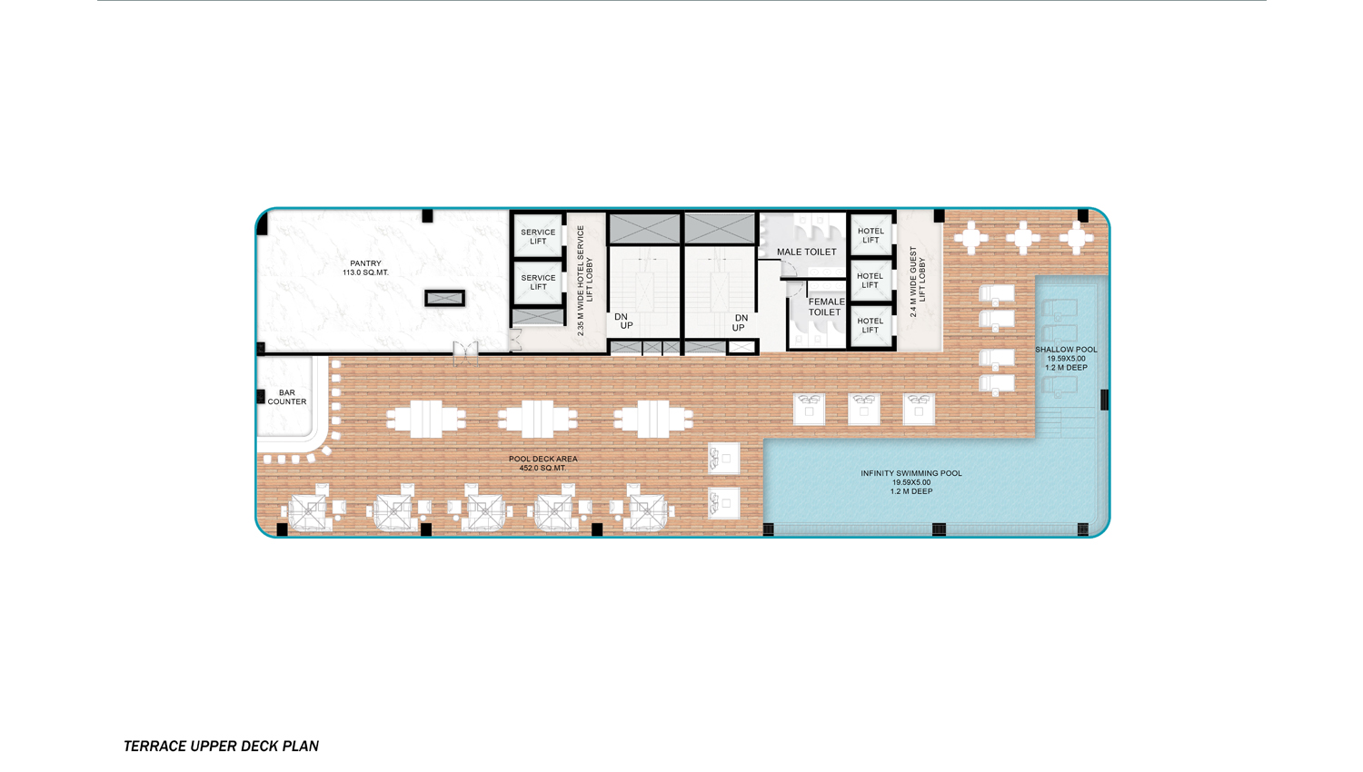 Sixteenth Floor - Rooftop Dining floor plan, Le Meridien by Newstone