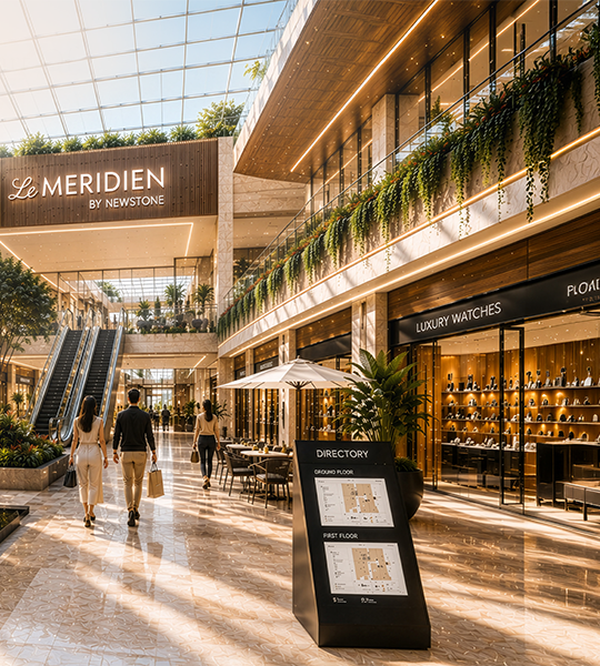 Premium retail frontage and plaza